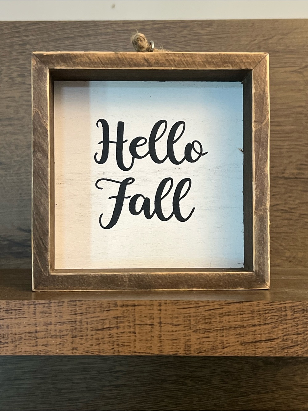 Hobby Lobby Hello Fall Framed Sign - White and Brown